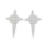 Elegante Damen-Ohrstecker aus 925 Sterling Silber in Sternform mit funkelnden Zirkonia-Steinen.