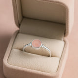 Ring - 925er Silber - Rosenquarz cabochon