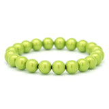 3D Wonderperlen Armbands mit glänzenden, hellgrünen Perlen in runder Form, aufgezogen auf einem elastischen Band.