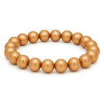 Perlenarmband in edlem Sandton mit glänzenden, runden Kugelperlen auf elastischem Band.
