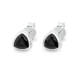 Elegante Damenohrstecker aus 925er Sterlingsilber mit triangle Onyx  Edelstein.