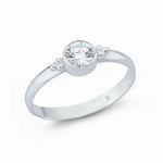 Damenring aus 925er Sterlingsilber mit rundem klaren Zirkonia