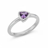 Damenring aus 925er Sterlingsilber mit Amethyst in Triangleform