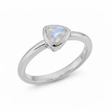 Damenring aus 925er Sterlingsilber mit Mondstein in Triangleform