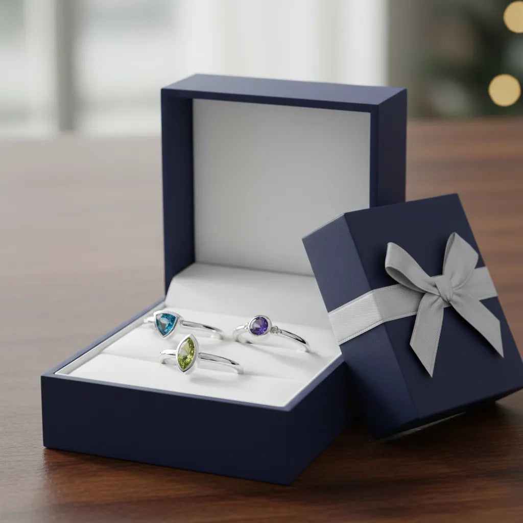 Ringe in einer Geschenkverpackung