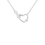 Feine Damen Halskette aus 925 Sterling Silber mit offenem Herz, Infinity-Symbol und funkelndem Zirkonia-Stein – romantische Symbolkette für ewige Liebe.
