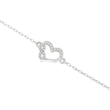 Feines Damenarmband aus 925 Sterling Silber mit funkelndem Infinity-Herz-Anhänger, besetzt mit Zirkonia-Steinen – Symbol für Liebe und Unendlichkeit.