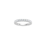 Eleganter Damenring aus 925 Sterling Silber und vergoldeter Variante mit fein gefassten, funkelnden Zirkonia-Steinen in schlankem Design für stilbewusste Frauen.
