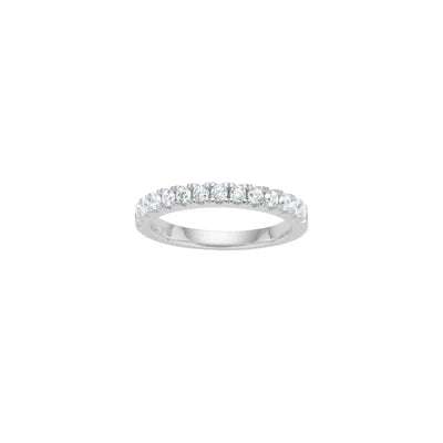 Eleganter Damenring aus 925 Sterling Silber und vergoldeter Variante mit fein gefassten, funkelnden Zirkonia-Steinen in schlankem Design für stilbewusste Frauen.