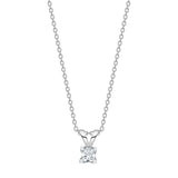 Elegante Damen-Halskette aus 925 Sterling Silber mit quadratisch gefasstem Zirkonia-Stein im Solitärdesign, ideal für stilbewusste Frauen.