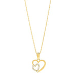 Feine Damen-Halskette aus 925 Sterling Silber mit Doppelherz-Anhänger und funkelnden Zirkonia, wahlweise vergoldet, ideal als Geschenk für Frauen.
