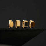 Ring - SON - Edelstahl - Schwarzer Achat 14mm