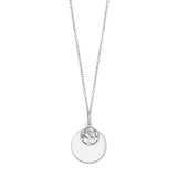 Elegante Damenhalskette mit rundem Baum-des-Lebens-Anhänger aus hochwertigem 925 Sterling Silber oder vergoldet, symbolisch, modern und ideal für stilbewusste Frauen.