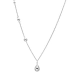 Filigrane Damenhalskette aus 925 Sterling Silber bzw. vergoldetem Silber mit tropfenförmigem Anhänger und dezenten Kugel-Details, ideal für stilbewusste Frauen im Alltag und zu besonderen Anlässen.