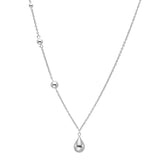 Filigrane Damenhalskette aus 925 Sterling Silber bzw. vergoldetem Silber mit tropfenförmigem Anhänger und dezenten Kugel-Details, ideal für stilbewusste Frauen im Alltag und zu besonderen Anlässen.