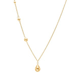 Filigrane Damenhalskette aus 925 Sterling Silber bzw. vergoldetem Silber mit tropfenförmigem Anhänger und dezenten Kugel-Details, ideal für stilbewusste Frauen im Alltag und zu besonderen Anlässen.