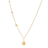 Filigrane Damenhalskette aus 925 Sterling Silber bzw. vergoldetem Silber mit tropfenförmigem Anhänger und dezenten Kugel-Details, ideal für stilbewusste Frauen im Alltag und zu besonderen Anlässen.