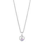 Diese Kinder Halskette aus 925 Sterling Silber zeigt einen filigranen Herzanhänger mit rosa Zirkonia und eignet sich ideal als zarter Schmuck für Mädchen.