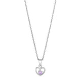 Diese Kinder Halskette aus 925 Sterling Silber zeigt einen filigranen Herzanhänger mit rosa Zirkonia und eignet sich ideal als zarter Schmuck für Mädchen.