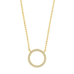 Feine Damen-Halskette aus 925 Sterling Silber, optional vergoldet, mit rundem Zirkonia-Kreisanhänger im minimalistischen Design für stilbewusste Frauen.
