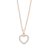 Filigrane Herz-Ohrstecker aus 925 Sterling Silber mit funkelnden Steinen, wahlweise in Silber, vergoldet oder rosévergoldet, ideal für stilbewusste Frauen.