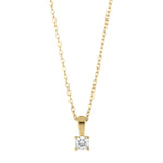 Diese feine Damenhalskette aus 925 Sterling Silber, wahlweise rhodiniert, gelb- oder rosévergoldet, mit einem rund geschliffenen Zirkonia-Solitär im Krappenanhänger richtet sich an stilbewusste Frauen, die eine zeitlose Kette für Alltag und besondere Anlässe suchen.