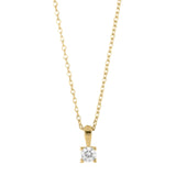 Diese feine Damenhalskette aus 925 Sterling Silber, wahlweise rhodiniert, gelb- oder rosévergoldet, mit einem rund geschliffenen Zirkonia-Solitär im Krappenanhänger richtet sich an stilbewusste Frauen, die eine zeitlose Kette für Alltag und besondere Anlässe suchen.