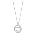 Herzförmige Damen-Halskette aus 925 Sterling Silber mit Zirkonia-Besatz, wahlweise vergoldet, als elegantes Schmuckstück für stilbewusste Frauen.
