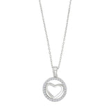 Herzförmige Damen-Halskette aus 925 Sterling Silber mit Zirkonia-Besatz, wahlweise vergoldet, als elegantes Schmuckstück für stilbewusste Frauen.
