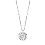 Elegante Damen-Halskette aus 925 Sterling Silber oder vergoldetem Silber mit rundem Anhänger aus funkelnden Zirkonia, ideal für stilbewusste Frauen.