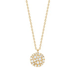 Elegante Damen-Halskette aus 925 Sterling Silber oder vergoldetem Silber mit rundem Anhänger aus funkelnden Zirkonia, ideal für stilbewusste Frauen.