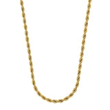 Goldene Herren-Rope-Chain aus 316L-Edelstahl, IPG-vergoldet, mit gedrehten Kordelgliedern; verstellbar 55+5 cm, hochglanzpoliert – freigestelltes Produktfoto auf weißem Hintergrund.