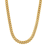 Goldene Herren-Panzerkette aus 316L Edelstahl, IPG-vergoldet, hochglanzpolierte Glieder, 55 cm Länge; freigestelltes Produktfoto auf weißem Hintergrund, markant und modern.