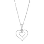 Zarte Damen-Halskette mit Doppelherz-Anhänger aus hochwertigem Silber oder vergoldetem Silber, minimalistisches Design für stilbewusste Frauen.