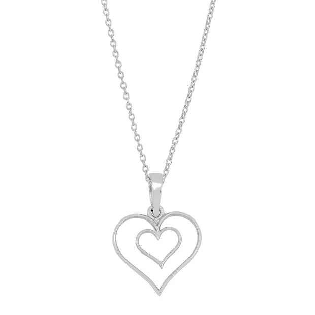 Zarte Damen-Halskette mit Doppelherz-Anhänger aus hochwertigem Silber oder vergoldetem Silber, minimalistisches Design für stilbewusste Frauen.