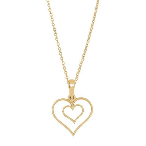 Zarte Damen-Halskette mit Doppelherz-Anhänger aus hochwertigem Silber oder vergoldetem Silber, minimalistisches Design für stilbewusste Frauen.