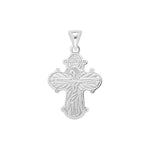Der Kreuzanhänger zeigt ein fein graviertes, orthodox inspiriertes Kreuz aus 925 Sterling Silber, wahlweise gelbvergoldet, und eignet sich als dezent religiöser Schmuck für gläubige Damen und Herren.