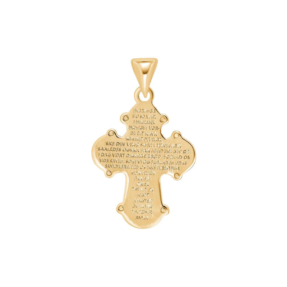 Der Kreuzanhänger zeigt ein fein graviertes, orthodox inspiriertes Kreuz aus 925 Sterling Silber, wahlweise gelbvergoldet, und eignet sich als dezent religiöser Schmuck für gläubige Damen und Herren.