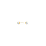 Runde Ohrstecker aus hautfreundlichem Titan in Silber- und Goldoptik mit eingefasstem Zirkonia, ideal für Damen, die zeitlosen und komfortablen Schmuck lieben.