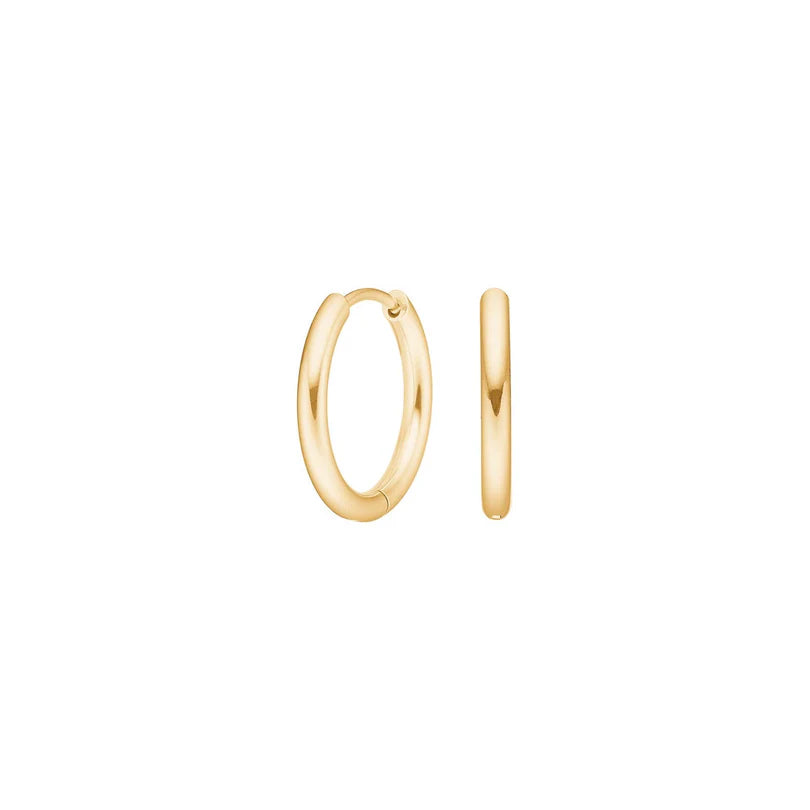 Diese minimalistischen Creolen aus Titan in Silber oder vergoldet überzeugen mit glatter Oberfläche, leichtem Tragegefühl und sicherem Klickverschluss – ideal für Damen und Herren im Alltag.