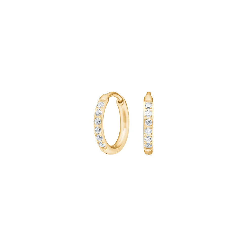 Elegante Creolen-Ohrringe aus Titan in Silber oder vergoldet mit funkelndem Zirkonia-Steinbesatz, ideal für stilbewusste Damen und als Geschenk.