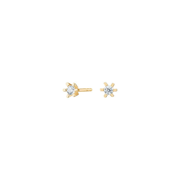 Diese feinen Damen-Ohrstecker aus 925 Sterling Silber mit funkelndem Zirkonia in filigraner Sternfassung sind ein eleganter Schmuckklassiker für stilbewusste Frauen.