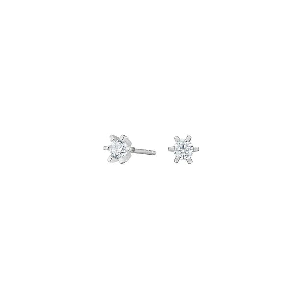 Diese feinen Damen-Ohrstecker aus 925 Sterling Silber mit funkelndem Zirkonia in filigraner Sternfassung sind ein eleganter Schmuckklassiker für stilbewusste Frauen.