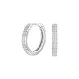Abgebildet sind elegante Klappcreolen aus 925 Sterling Silber, wahlweise vergoldet, mit Zirkonia-Pavé-Besatz – ideal für stilbewusste Frauen als Alltagsschmuck oder Geschenk.