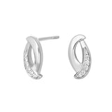 Das Bild zeigt elegante Damen-Ohrstecker aus 925 Sterling Silber mit geschwungenem Tropfendesign und funkelnden Zirkonia, ideal für stilbewusste Frauen im Alltag und zu besonderen Anlässen.