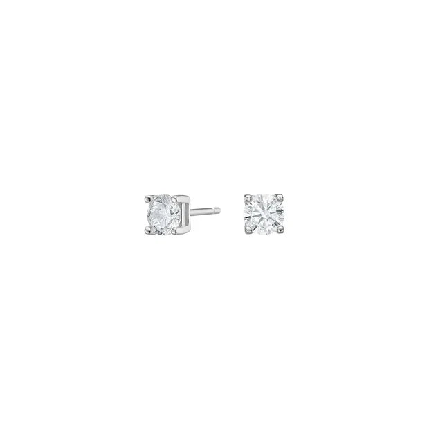 Diese klassischen Damen-Ohrstecker aus 925 Sterling Silber, wahlweise vergoldet, mit rund gefassten Zirkonia-Solitärsteinen sind ideal für stilbewusste Frauen als dezenten Alltagsschmuck.