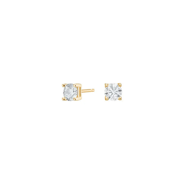 Diese klassischen Damen-Ohrstecker aus 925 Sterling Silber, wahlweise vergoldet, mit rund gefassten Zirkonia-Solitärsteinen sind ideal für stilbewusste Frauen als dezenten Alltagsschmuck.