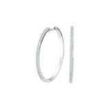 Diese eleganten Damen-Creolen aus 925 Sterling Silber, wahlweise gelbvergoldet, rosévergoldet oder rhodiniert, mit schlankem Pavé-Zirkonia-Besatz eignen sich für stilbewusste Frauen im Alltag und zu besonderen Anlässen.