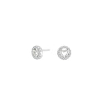 Die Ohrstecker aus 925 Sterling Silber mit Herzmotiv und funkelndem Zirkonia-Rahmen sind ein eleganter Damenschmuck für Alltag und besondere Anlässe.