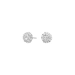 Runde Damen-Ohrstecker aus 925 Sterling Silber mit funkelnden Zirkonia-Steinen, elegant verarbeitet und ideal für stilbewusste Frauen.